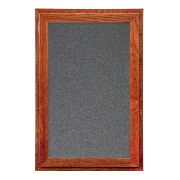 Outdoor Enclosed Combo Board, 42"x32", Satin Frame/Black Porc & Cork